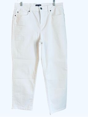 Eileen Fisher White Straight Cropped Jean Size M (10-12)